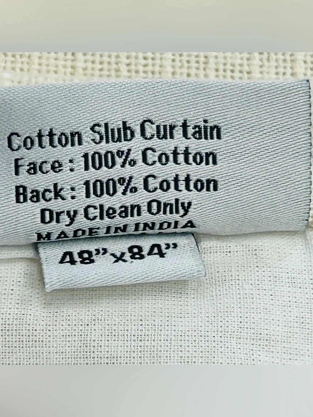 NWT QUINCE Set Of 2 48x84 Cotton Slub Curtains Natural 0120
